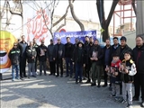 حضور مدیرعامل و جمعی از کارکنان سازمان حمل و نقل ریلی شهرداری تبریز در راهپیمایی روز جهانی قدس