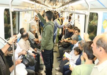 کلیپ مسیر حرکت قطار در طول خط یک متروی تبریز